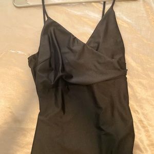 Slit black tight dress